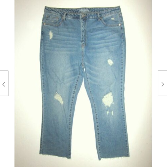 Wild‎ Fable Womens Plus 18 High Rise Crop RIPPED Denim Jeans - Picture 1 of 3